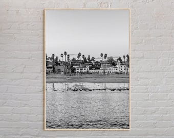 Impresión en blanco y negro de Santa Cruz, arte mural de Santa Cruz, póster de Santa Cruz, foto de Santa Cruz, impresión de póster de Santa Cruz, California, EE. UU.