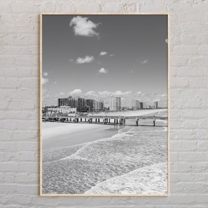 Zwart-wit, Jacksonville Beach-afdruk, Jacksonville Beach-muurkunst, Jacksonville Beach-poster, Jacksonville Beach-foto, afdruk Florida