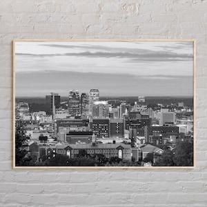 Noir et blanc, impression de Birmingham, art mural Birmingham, affiche de Birmingham, photo de Birmingham, impression d'affiche de Birmingham, affiche de l'Alabama, États-Unis