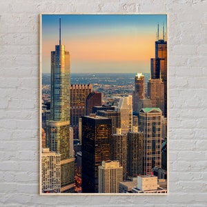 Vraie photo, impression de Chicago, art mural Chicago, affiche de Chicago, photo de Chicago, impression d'affiche de Chicago, décoration murale de Chicago, affiche de l'Illinois