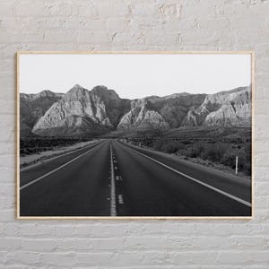 Zwart-wit, Red Rock Canyon-afdruk, Red Rock Canyon-muurkunst, Red Rock Canyon-poster, Red Rock Canyon-foto, Red Rock Canyon-decor