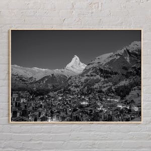 Black and White, Zermatt Print, Zermatt Wall Art, Zermatt Poster, Zermatt Photo, Zermatt Poster Print, Zermatt Wall Decor, Switzerland