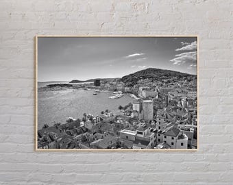Schwarz und weiß, Split Print, Split Wandkunst, Split Poster, Split Foto, Split Poster Druck, Split Wanddekoration, Kroatien Poster Druck