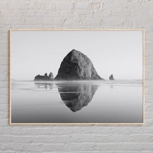 Black and White, Cannon Beach Print, Cannon Beach Wall Art, Cannon Beach Poster, Cannon Beach Photo, Cannon Beach Wall Decor, Oregon, USA