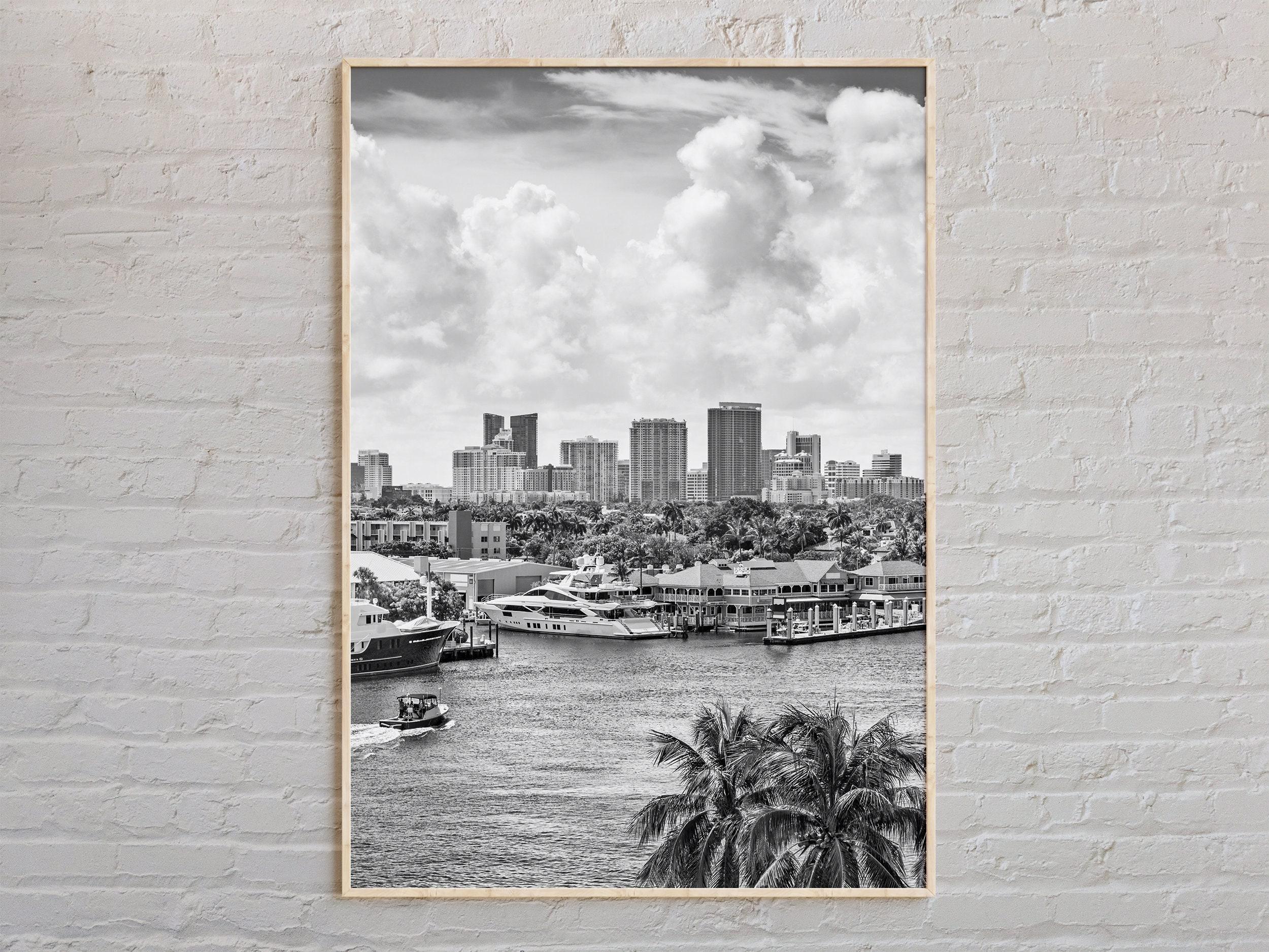 Black and White, Fort Lauderdale Print, Fort Lauderdale Wall Art, Fort Lauderdale Poster, Fort Lauderdale Photo, Fort Lauderdale Decor