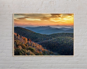 Echtes Foto, Blue Ridge Mountains Druck, Blue Ridge Mountains Wandkunst, Blue Ridge Mountains Poster, USA Poster Print