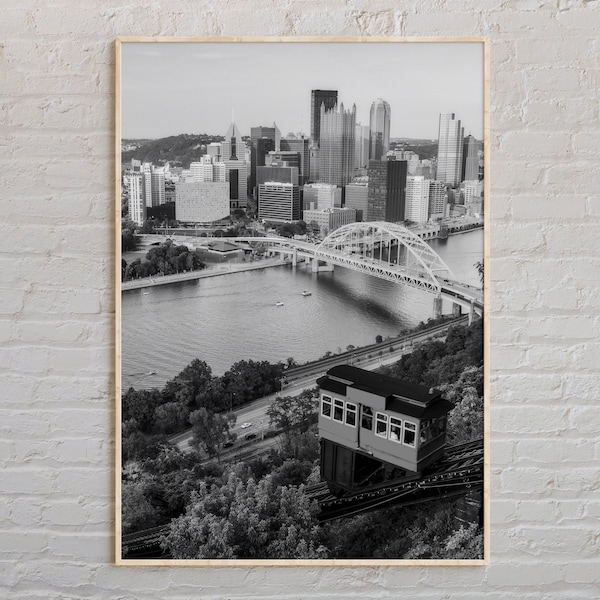 Noir et blanc, impression Pittsburgh, art mural Pittsburgh, affiche Pittsburgh, photo Pittsburgh, impression affiche Pittsburgh, Pennsylvanie, États-Unis