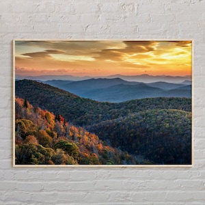 Echtes Foto, Blue Ridge Mountains Druck, Blue Ridge Mountains Wandkunst, Blue Ridge Mountains Poster, USA Poster Print