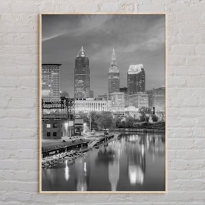 Schwarz und weiß, Cleveland Druck, Cleveland Wandkunst, Cleveland Poster, Cleveland Foto, Cleveland Poster Druck, Cleveland Wanddekoration