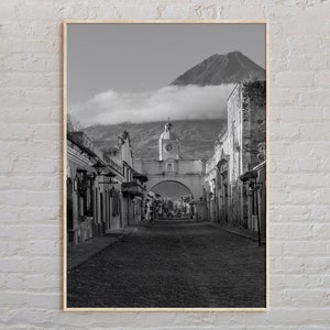 Preto e branco, impressão de Antigua Guatemala, arte de parede de Antigua Guatemala, pôster de Antigua Guatemala, foto de Antigua Guatemala, pôster de Guatemala