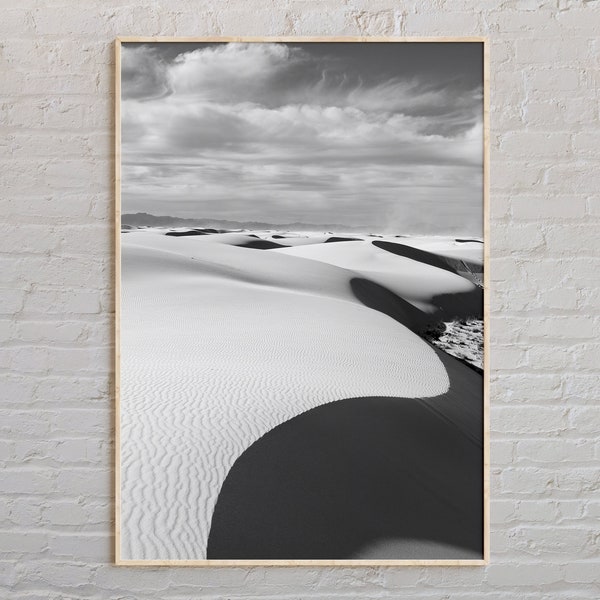 Black and White, White Sands National Park Print, White Sands Wall Art, White Sands Poster, White Sands Photo, New Mexico Poster, USA