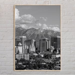 Black and White, Salt Lake City Print, Salt Lake City Wall Art, Salt Lake City Poster, Salt Lake City Photo, Salt Lake City Decor, USA