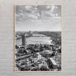 Czarno-biały, wydruk z Kairu, sztuka ścienna z Kairu, plakat z Kairu, zdjęcie z Kairu, wydruk plakatu z Kairu, dekoracja ścienna z Kairu, Egipt, wydruk plakatu z Azji