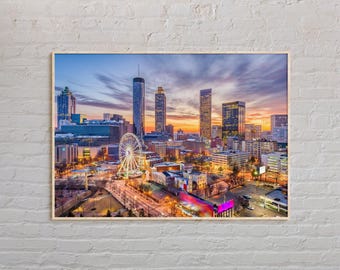 Foto reale, stampa di Atlanta, arte murale di Atlanta, poster di Atlanta, foto di Atlanta, stampa di poster di Atlanta, decorazione murale di Atlanta, stampa della Georgia