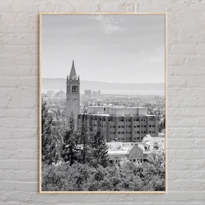 Czarno-biały, wydruk z Berkeley, sztuka ścienna z Berkeley, plakat z Berkeley, zdjęcie z Berkeley, wydruk plakatu z Berkeley, wystrój z Berkeley, Kalifornia