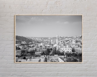 Preto e branco, impressão da Palestina, arte de parede da Palestina, pôster da Palestina, foto da Palestina, impressão de pôster da Palestina, decoração de parede da Palestina