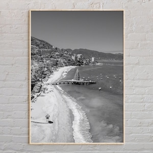Black and White, Puerto Vallarta Print, Puerto Vallarta Wall Art, Puerto Vallarta Poster, Puerto Vallarta Photo, Puerto Vallarta Decor