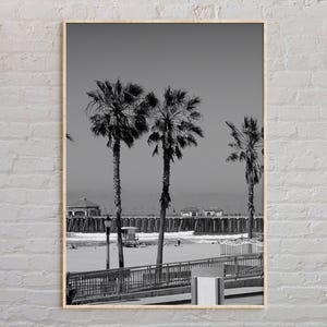 Black and White, Huntington Beach Print, Huntington Beach Art, Huntington Beach Poster, Huntington Beach Photo, Huntington Beach Decor