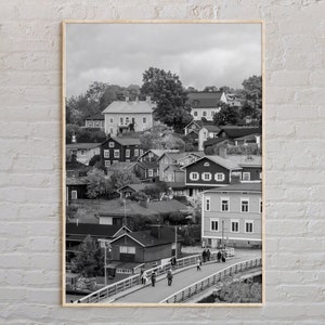 Impresión en blanco y negro de Finlandia, arte mural de Finlandia, póster de Finlandia, foto de Finlandia, impresión de póster de Finlandia, decoración de pared de Finlandia, impresión de Europa
