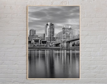 Black and White, Cincinnati Print, Cincinnati Wall Art, Cincinnati Poster, Cincinnati Photo, Cincinnati Poster Print, Cincinnati Decor