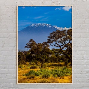 Echte foto, print Kilimanjaro, kunst aan de muur Kilimanjaro, poster Kilimanjaro, foto Kilimanjaro, poster Kilimanjaro, poster Tanzania