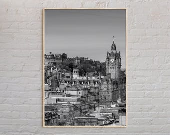 Blanco y negro, Impresión de Edimburgo, Arte mural de Edimburgo, Póster de Edimburgo, Foto de Edimburgo, Impresión de póster de Edimburgo, Decoración de Edimburgo, Escocia