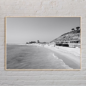 Noir et blanc, impression Malibu, art mural Malibu, affiche Malibu, photo Malibu, impression affiche Malibu, décoration murale Malibu, affiche Californie