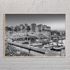 Blanco y negro, Impresión de Nápoles, Arte mural de Nápoles, Póster de Nápoles, Foto de Nápoles, Impresión de póster de Nápoles, Decoración de pared de Nápoles, Impresión de póster de Florida