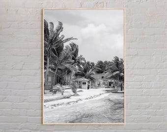 Bianco e nero, stampa del Belize, arte murale del Belize, poster del Belize, foto del Belize, stampa poster del Belize, decorazione murale del Belize, stampa dell'America centrale