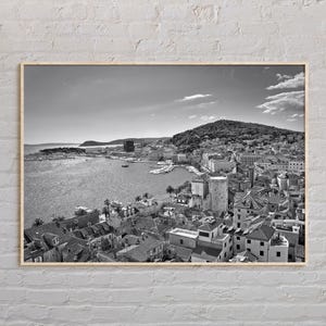 Schwarz und weiß, Split Print, Split Wandkunst, Split Poster, Split Foto, Split Poster Druck, Split Wanddekoration, Kroatien Poster Druck