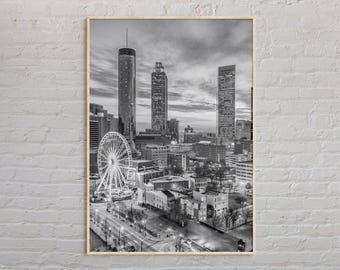 Bianco e nero, stampa di Atlanta, arte murale di Atlanta, poster di Atlanta, foto di Atlanta, stampa poster di Atlanta, decorazione murale di Atlanta, stampa della Georgia