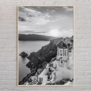 Zwart-wit, Santorini Print, Santorini Wall Art, Santorini poster, Santorini foto, Santorini Poster Print, Santorini Decor, Griekenland