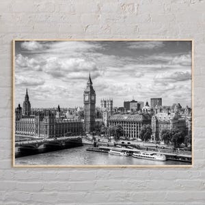 Impresión en blanco y negro de Londres, arte mural de Londres, póster de Londres, fotografía de Londres, impresión de póster de Londres, decoración de pared de Londres, impresión de póster de Inglaterra