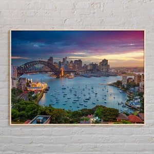 Foto real, impressão de Sydney, arte de parede de Sydney, pôster de Sydney, foto de Sydney, impressão de pôster de Sydney, decoração de parede de Sydney, pôster da Austrália