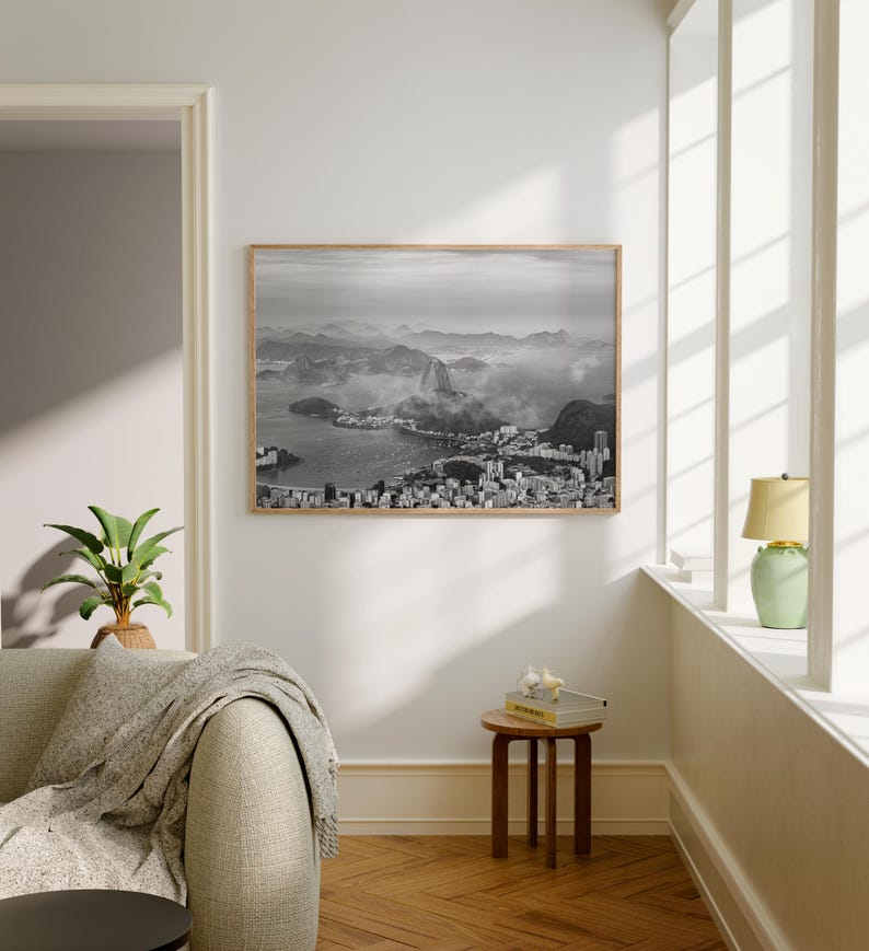Black and White, Rio De Janeiro Print, Rio De Janeiro Wall Art, Rio De