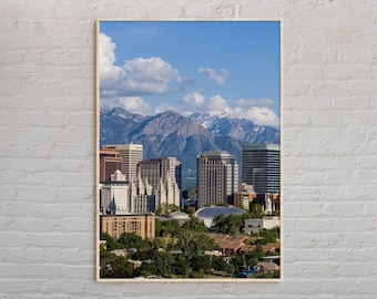 Foto real, impresión de Salt Lake City, arte mural de Salt Lake City, póster de Salt Lake City, foto de Salt Lake City, decoración de Salt Lake City, EE. UU.