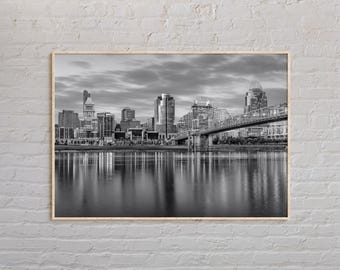Black and White, Cincinnati Print, Cincinnati Wall Art, Cincinnati Poster, Cincinnati Photo, Cincinnati Poster Print, Cincinnati Decor