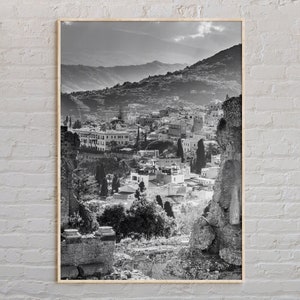 Impresión en blanco y negro de Sicilia, arte mural de Sicilia, póster de Sicilia, foto de Sicilia, impresión de póster de Sicilia, decoración de pared de Sicilia, playa de Sicilia, Italia