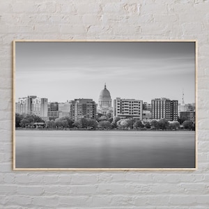 Black and White, Madison Print, Madison Wall Art, Madison Poster, Madison Photo, Madison Poster Print, Madison Wall Decor, Wisconsin, USA