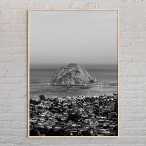Noir et blanc, impression Morro Bay, art mural Morro Bay, affiche Morro Bay, photo Morro Bay, impression affiche Morro Bay, décoration murale Morro Bay, États-Unis