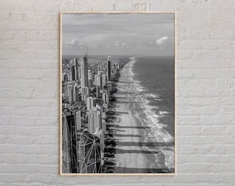 Black and White, Gold Coast Print, Gold Coast Wall Art, Gold Coast Poster, Gold Coast Photo, Gold Coast Poster Print, Australia Poster