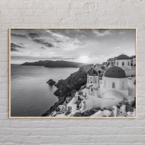 Zwart-wit, Santorini Print, Santorini Wall Art, Santorini poster, Santorini foto, Santorini Poster Print, Santorini Decor, Griekenland