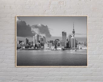 Czarno-biały, wydruk z Auckland, sztuka z Auckland, plakat z Auckland, zdjęcie z Auckland, plakat z Auckland, dekoracja ścienna z Auckland, Nowa Zelandia