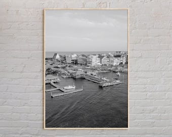 Impresión en blanco y negro de Wrightsville Beach, arte de Wrightsville Beach, póster de Wrightsville Beach, foto de Wrightsville Beach, Carolina del Norte
