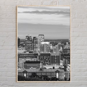 Noir et blanc, impression de Birmingham, art mural Birmingham, affiche de Birmingham, photo de Birmingham, impression d'affiche de Birmingham, affiche de l'Alabama, États-Unis