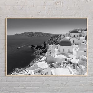 Zwart-wit, Santorini Print, Santorini Wall Art, Santorini poster, Santorini foto, Santorini Poster Print, Santorini Decor, Griekenland