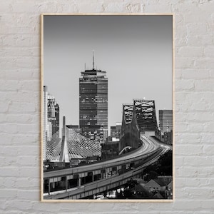 Blanco y negro, Impresión de Boston, Arte mural de Boston, Póster de Boston, Foto de Boston, Impresión de póster de Boston, Decoración de pared de Boston, Póster de Massachusetts
