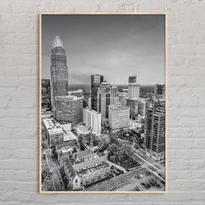 Black and White, Charlotte Print, Charlotte Wall Art, Charlotte Poster, Charlotte Photo, Charlotte Poster Print, North Carolina Poster