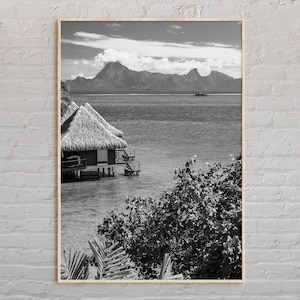 Black and White, Tahiti Print, Tahiti Wall Art, Tahiti Poster, Tahiti Photo, Tahiti Poster Print, Tahiti Wall Decor, Oceania Poster Print