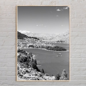 Black and White, Queenstown Print, Queenstown Art, Queenstown Poster, Queenstown Photo, Queenstown Poster Print, Queenstown Wall Decor